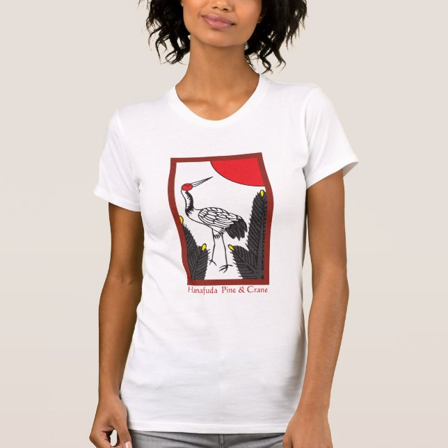 Hanafuda - gräs & kran t-shirt (Framsida)