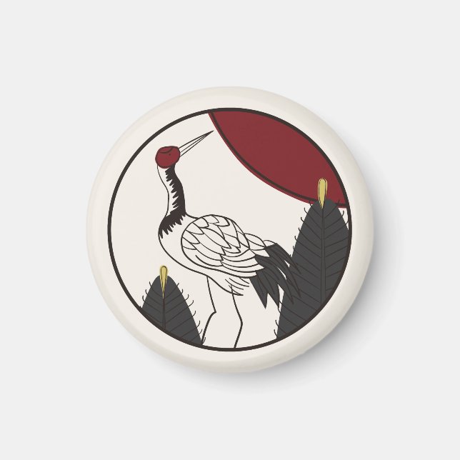 Hanafuda ’Matsu-ni-tsuru’ Magnet (Framsidan)