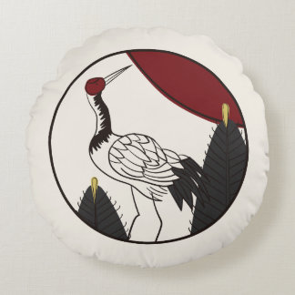 Hanafuda "Matsu-ni-tsuru" Rund Kudde