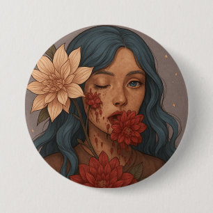 Hanahaki Button Pin Knapp