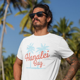 Hanalei Bay Hawaii Island Kauai Retro Souvenir T Shirt