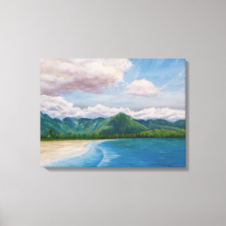 Hanalei Bay Hawaii Painting Canvastryck
