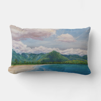 Hanalei Bay Hawaii Painting Lumbarkudde