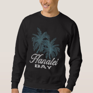 Hanalei Bay Hawaii Two Big Handflatan Lång Ärmad Tröja
