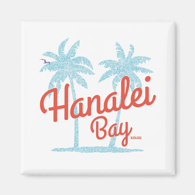 Hanalei Bay Island Kauai, Hawaii Souvenir Magnet (Framsidan)