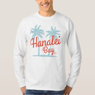 Hanalei Bay Island Kauai, Hawaii Souvenir Surfa T Shirt