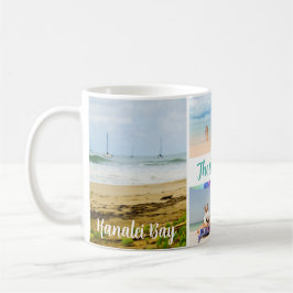 Hanalei Bay Kauai Beach & Boats 4 Photo Travel Kaffemugg