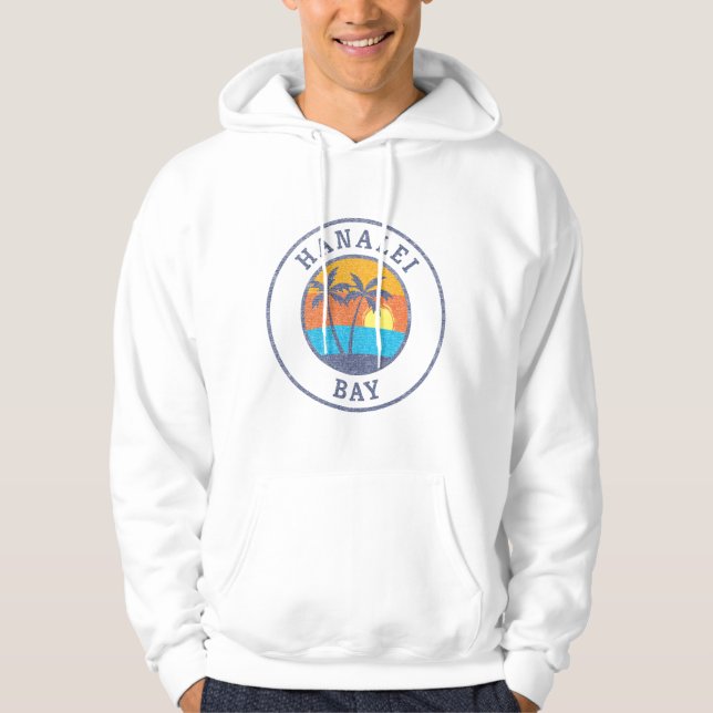 Hanalei Bay, Kauai Faded Classic Stil Hoodie (Framsida)