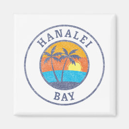 Hanalei Bay, Kauai Faded Classic Stil Magnet
