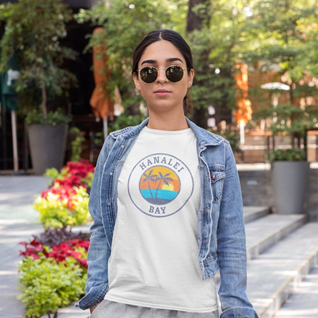 Hanalei Bay, Kauai Faded Classic Stil T Shirt (Skapare uppladdad)