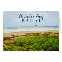 Hanalei Bay Kauai Hawaii Beach & Boats Hälsningskort