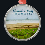 Hanalei Bay Kauai Hawaii Beach & Boats Julgransprydnad Metall<br><div class="desc">Detta underbara foto togs i september 2012 på den stranden i Hanalei Bay, en av de vackraste ställen i Kauai Hawaii. Njut av den här havsstranden och vågar med båtar som seglar. 🌊 🌊 🌊 🌊 © HawaiiSands Designings 📷 märkre #ShopHawaiiSands online ♥ Meddelande mig direkt för eventuella anpassningar till...</div>