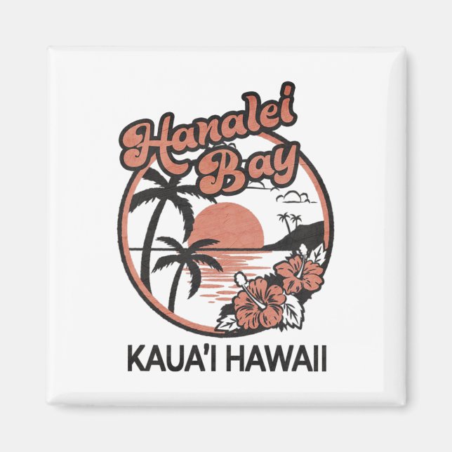 Hanalei Bay Kauai Hawaii Magnet (Framsidan)