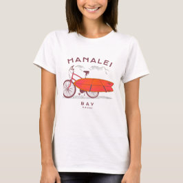 Hanalei Bay Kauai Vintage Beach Surfing T Shirt