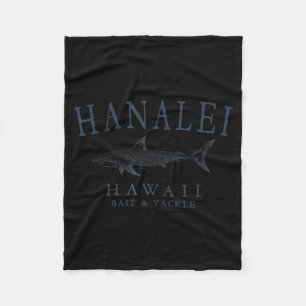 Hanalei hawaii haj retro skiffer konst fiske fleecefilt