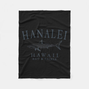 Hanalei hawaii haj retro skiffer konst fiske tank fleecefilt