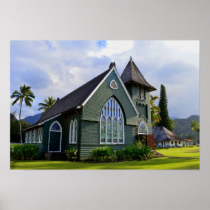 Hanalei, Hawaii, kyrka Poster