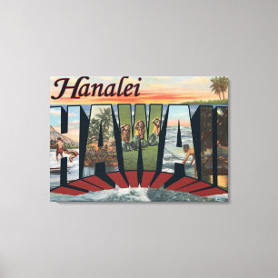 Hanalei Hawaii - stora brevplatser Canvastryck