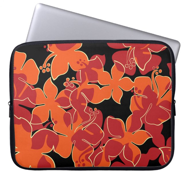 Hanalei Hawaiian Blommigt Neoprene Wetdräe Laptop Fodral (Framsidan)