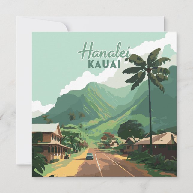 Hanalei Kauai Hawaii Bay Mountains Grönt (Framsida)