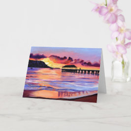 Hanalei Pier Sunset Card Kort