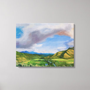 Hanalei Valley Hawaii Oljemålning Canvastryck