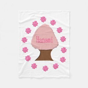Hanami Japanska Cherry Träd Fleecefilt