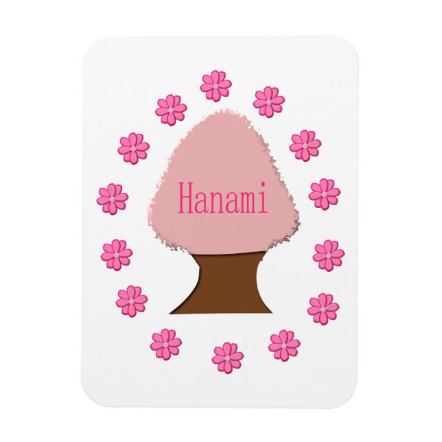 Hanami Japanska Cherry Träd Magnet (Vertikal)