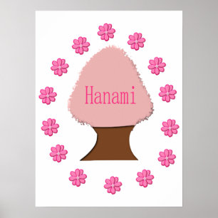 Hanami Japanska Cherry Träd Poster