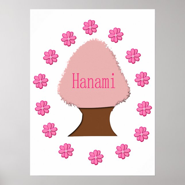 Hanami Japanska Cherry Träd Poster (Framsidan)