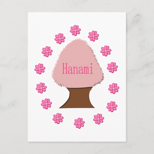 Hanami Japanska Cherry Träd Vykort (Framsida)