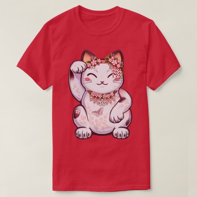Hanami Maneki Neko Shun T Shirt (Design framsida)