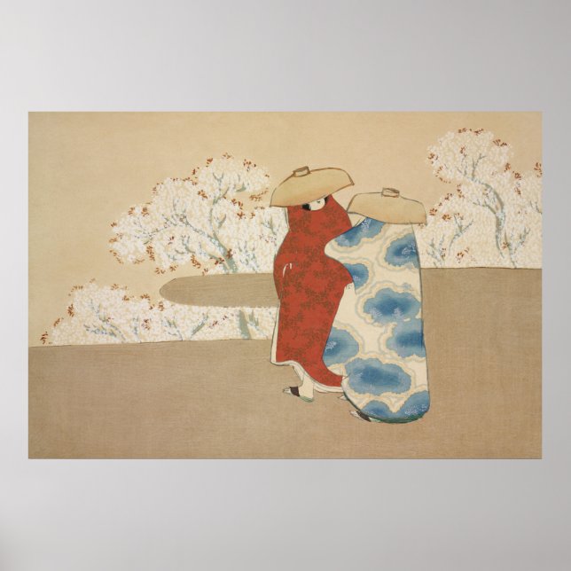 Hanami Season av Kamisaka Sekka (1909-1910) Poster (Framsidan)
