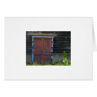 Hanapepe Hawaii Kauai Rustic Wood Door Hälsningskort