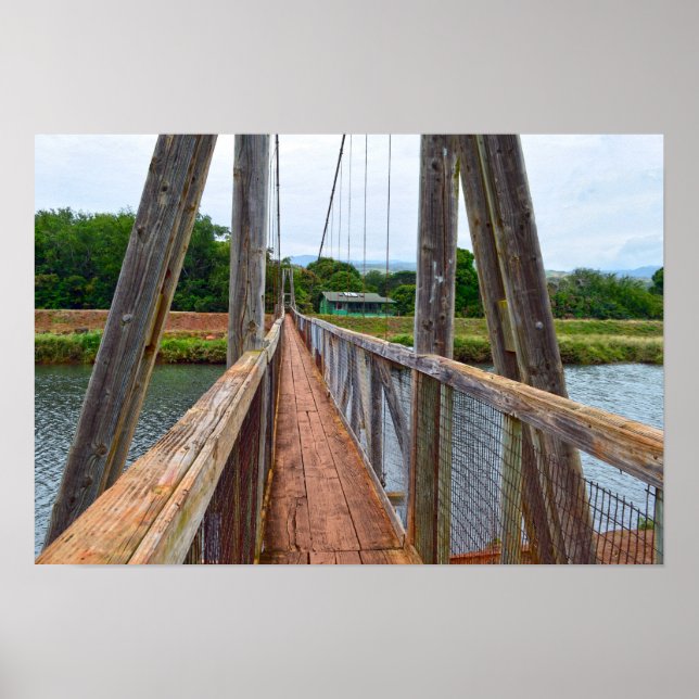 Hanapepe Swinging Bridge, Kauai, Hawaii Poster (Framsidan)