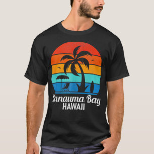 Hanauma Bay Beach Hawaii Palm Tree Vintage Sunset T Shirt