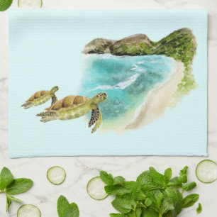 Hanauma Bay grönt sea sköldpadda hawaii Kökshandduk