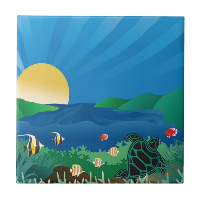 Hanauma Bay Hawaii Kakelplatta (Framsidan)