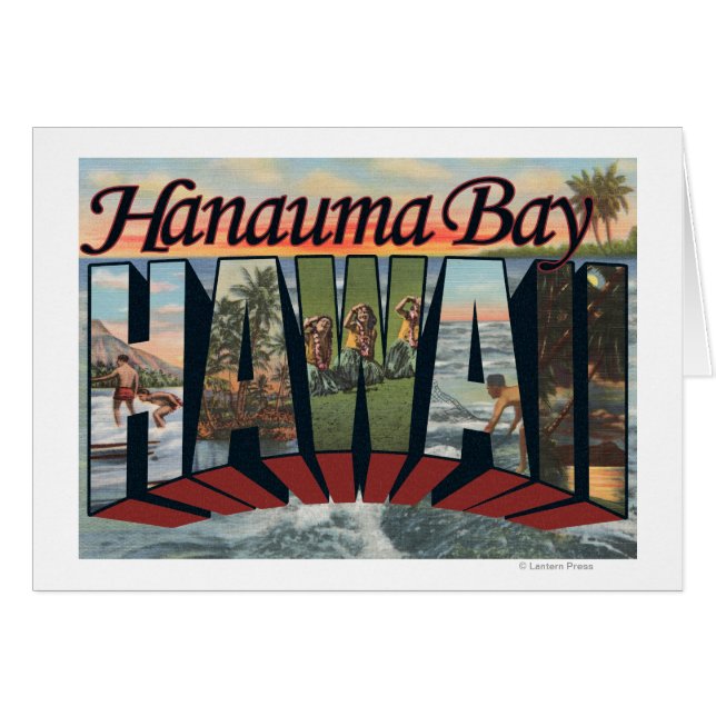 Hanauma Bay, Hawaii - Stora Brev Scenes Hälsningskort (Framsidan Horizontal)