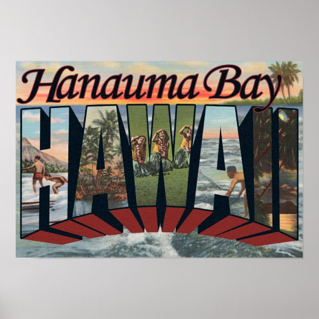 Hanauma Bay, Hawaii - Stora Brev Scenes Poster (Framsidan)