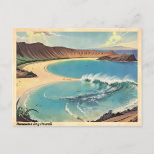 Hanauma Bay Hawaii Vintage resor Vykort