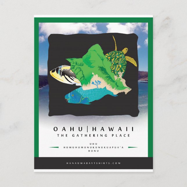 Hanauma Bay Hawaii Vykort (Framsida)