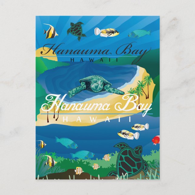 Hanauma Bay Hawaii Vykort (Framsida)