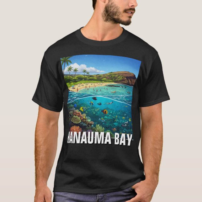 Hanauma Bay Oahu Hawaii Travel T Shirt (Framsida)