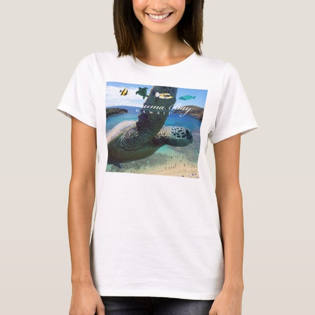 Hanauma Bay Oahu Hawaii Turtle T Shirt (Framsida)