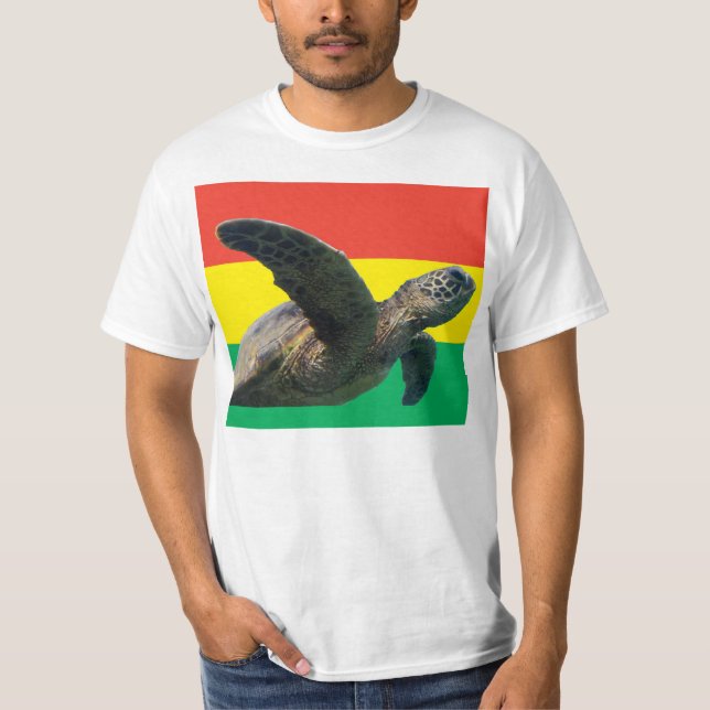 Hanauma Bay Oahu Reggae Hawaii Turtle T Shirt (Framsida)
