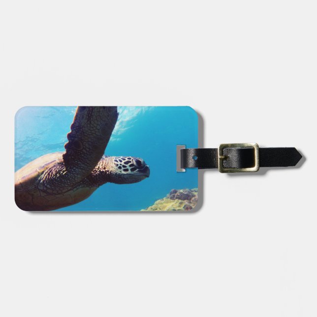 Hanauma fjärd - Hawaii gröna havssköldpaddor Bagagebricka (Horisontell Framsida)