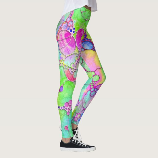 Hand And Digitally Painted Pattern Art 41 Leggings (Höger)