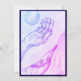 Hand and Sphere - Blue Inbjudningar