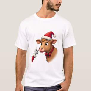 Hand Boop jul Highland ko Santa Clause bondgård T Shirt